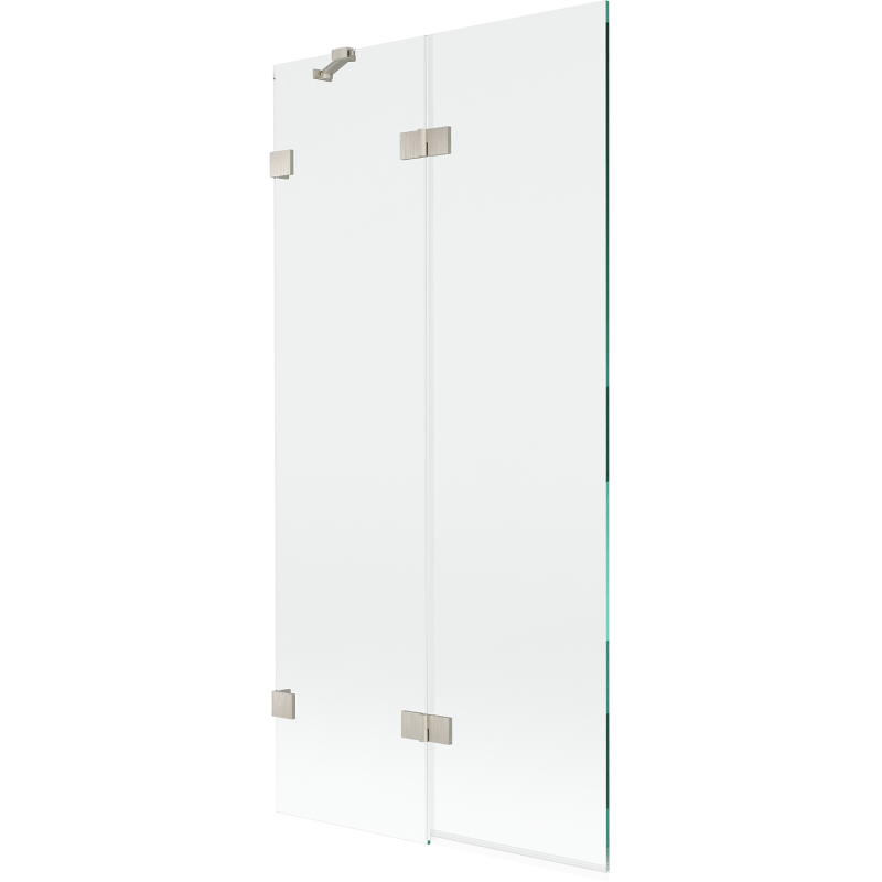 Mexen Lunar 2-panel left shower screen 90 x 150 cm, transparent, brushed nickel - 897-090-100-97-00-L