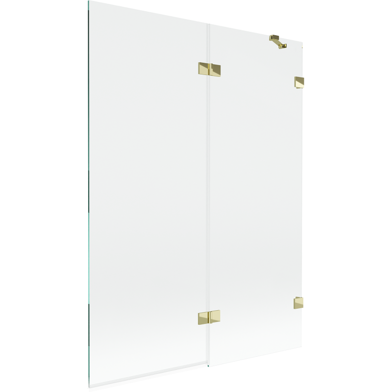 Mexen Lunar 2-panel shower screen right 130 x 150 cm, transparent, gold - 897-130-100-50-00-P