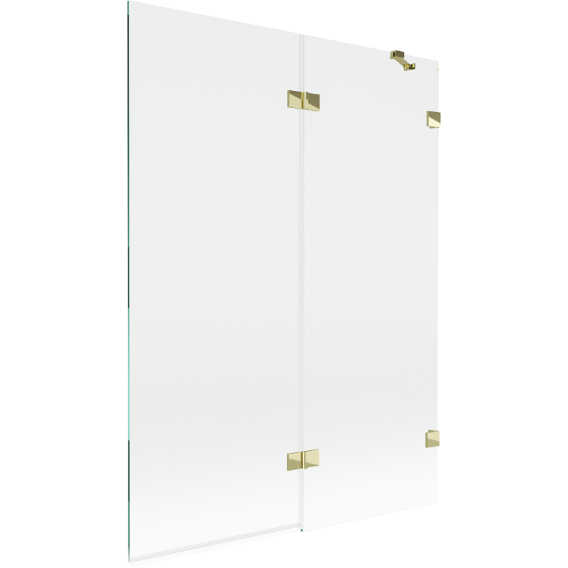 Mexen Lunar 2-wing shower screen, right 130 x 150 cm, transparent, gold - 897-130-100-50-00-P