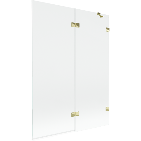 Mexen Lunar 2-panel shower screen right 130 x 150 cm, transparent, gold - 897-130-100-50-00-P