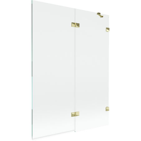 Mexen Lunar 2-wing shower screen, right 130 x 150 cm, transparent, gold - 897-130-100-50-00-P