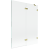 Mexen Lunar 2-wing shower screen, right 130 x 150 cm, transparent, gold - 897-130-100-50-00-P