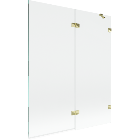 Mexen Lunar 2-wing shower screen right 140 x 150 cm, transparent, gold - 897-140-100-50-00-P