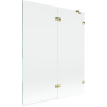 Mexen Lunar 2-panel right-hand shower screen 140 x 150 cm, transparent, gold - 897-140-100-50-00-P