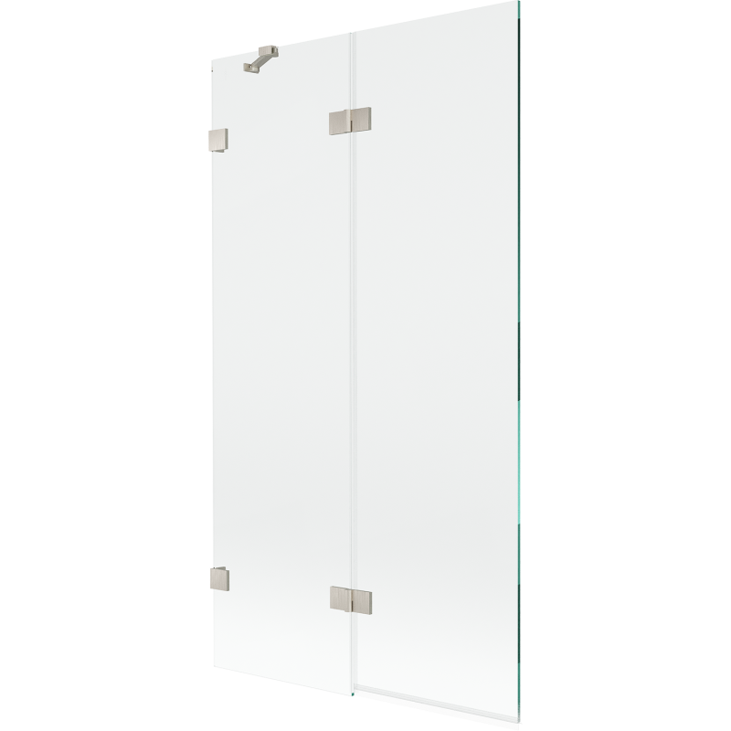 Mexen Lunar 2-wing Left Bath Screen 100 x 150 cm, Transparent, Brushed Nickel - 897-100-100-97-00-L