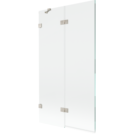 Mexen Lunar 2-wing Left Bath Screen 100 x 150 cm, Transparent, Brushed Nickel - 897-100-100-97-00-L