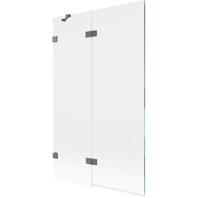 Mexen Lunar left 2-panel shower screen, 110 x 150 cm, transparent, gun metal - 897-110-100-95-00-L