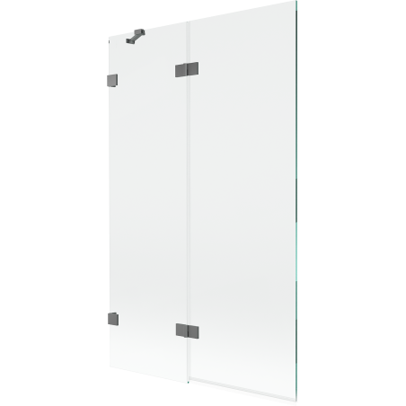 Mexen Lunar left 2-panel shower screen, 110 x 150 cm, transparent, gun metal - 897-110-100-95-00-L