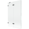 Mexen Lunar left 2-panel shower screen, 110 x 150 cm, transparent, gun metal - 897-110-100-95-00-L