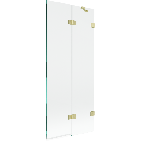 Mexen Lunar 2-panel bath screen right 80 x 150 cm, transparent, brushed gold - 897-080-100-55-00-P