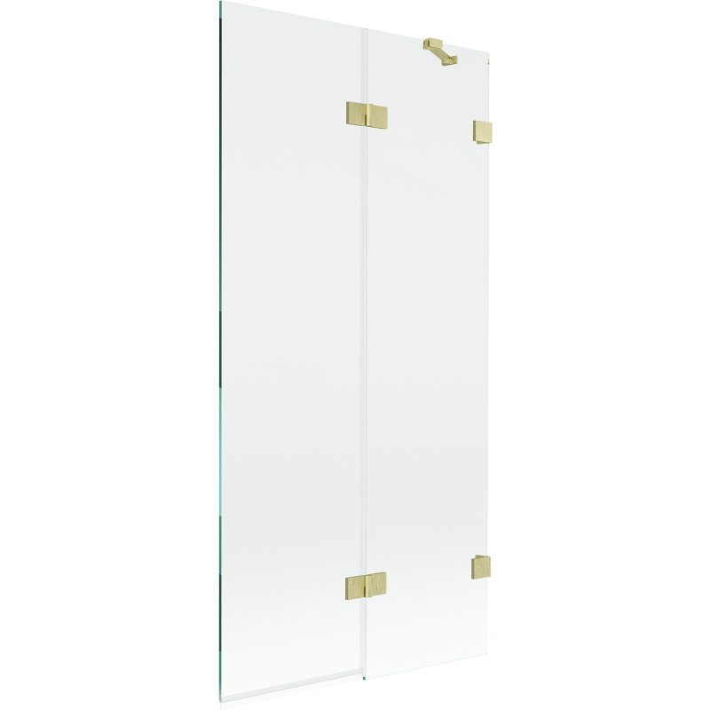 Mexen Lunar 2-panel shower screen right 90 x 150 cm, transparent, brushed gold - 897-090-100-55-00-P