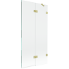 Mexen Lunar 2-panel shower screen right 90 x 150 cm, transparent, brushed gold - 897-090-100-55-00-P