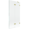 Mexen Lunar Double-Fold Shower Screen Right 90 x 150 cm, Transparent, Brushed Gold - 897-090-100-55-00-P
