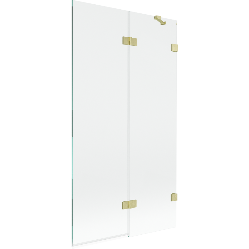 Mexen Lunar two-panel shower screen right 100 x 150 cm, transparent, brushed gold - 897-100-100-55-00-P
