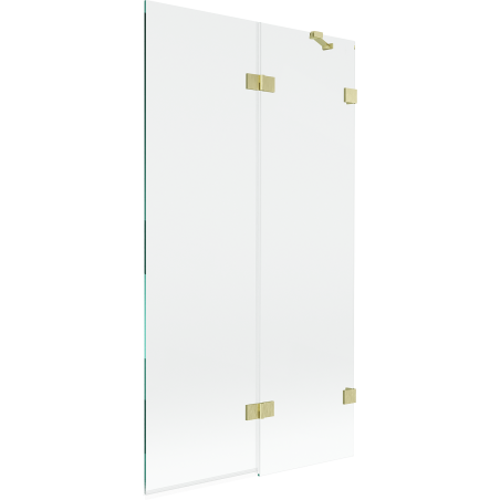 Mexen Lunar 2-panel right shower screen 100 x 150 cm, transparent, brushed gold - 897-100-100-55-00-P