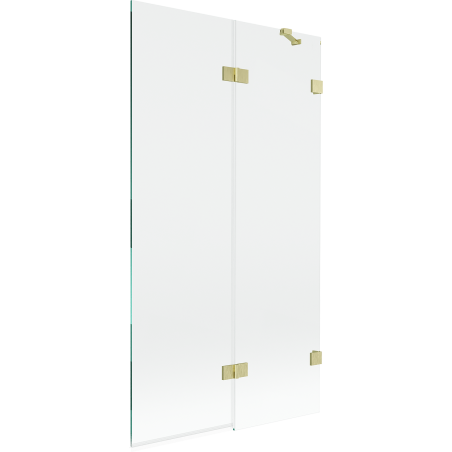 Mexen Lunar two-panel shower screen right 100 x 150 cm, transparent, brushed gold - 897-100-100-55-00-P