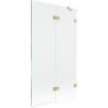 Mexen Lunar 2-panel right shower screen 100 x 150 cm, transparent, brushed gold - 897-100-100-55-00-P