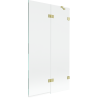 Mexen Lunar two-panel shower screen right 100 x 150 cm, transparent, brushed gold - 897-100-100-55-00-P