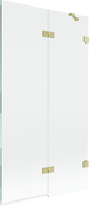 Mexen Lunar 2-panel right shower screen 100 x 150 cm, transparent, brushed gold - 897-100-100-55-00-P