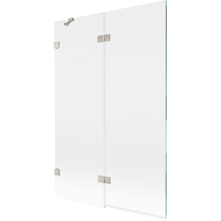 Mexen Lunar 2-Panel Left Shower Screen 120 x 150 cm, Transparent, Brushed Nickel - 897-120-100-97-00-L