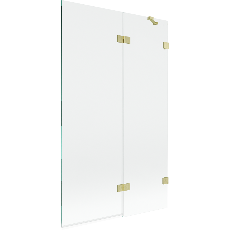 Mexen Lunar 2-panel right shower screen 110 x 150 cm, transparent, brushed gold - 897-110-100-55-00-P