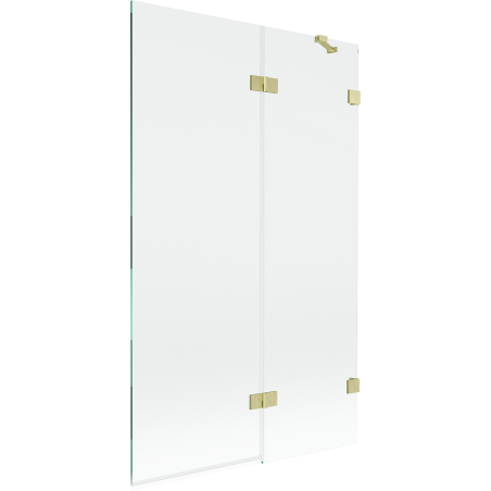 Mexen Lunar 2-panel right shower screen 110 x 150 cm, transparent, brushed gold - 897-110-100-55-00-P