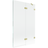 Mexen Lunar 2-panel right shower screen 110 x 150 cm, transparent, brushed gold - 897-110-100-55-00-P