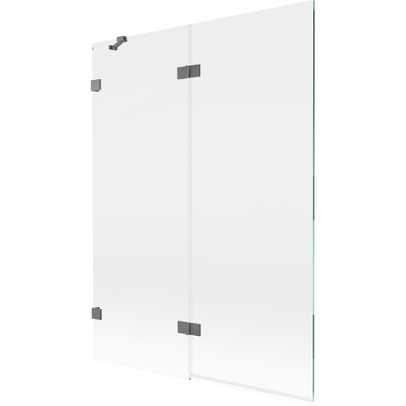 Mexen Lunar 2-panel Left Shower Screen 130 x 150 cm, Transparent, Gun Metal - 897-130-100-95-00-L