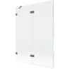 Mexen Lunar 2-panel Left Shower Screen 130 x 150 cm, Transparent, Gun Metal - 897-130-100-95-00-L