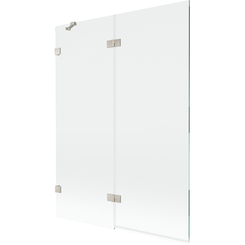 Mexen Lunar two-panel left shower screen 130 x 150 cm, transparent, brushed nickel - 897-130-100-97-00-L
