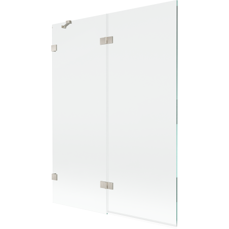 Mexen Lunar two-panel left shower screen 130 x 150 cm, transparent, brushed nickel - 897-130-100-97-00-L