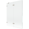 Mexen Lunar two-panel left shower screen 130 x 150 cm, transparent, brushed nickel - 897-130-100-97-00-L