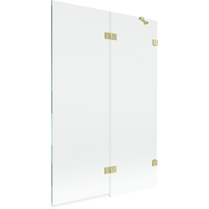 Mexen Lunar 2-Panel Right Bath Screen 120 x 150 cm, Transparent, Brushed Gold - 897-120-100-55-00-P
