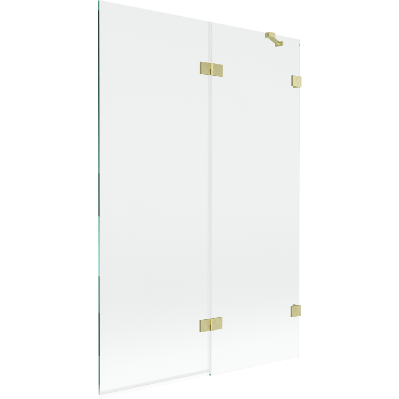 Mexen Lunar 2-panel shower screen right 120 x 150 cm, transparent, brushed gold - 897-120-100-55-00-P