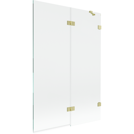 Mexen Lunar 2-Panel Right Bath Screen 120 x 150 cm, Transparent, Brushed Gold - 897-120-100-55-00-P