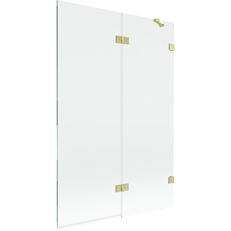 Mexen Lunar 2-panel shower screen right 120 x 150 cm, transparent, brushed gold - 897-120-100-55-00-P
