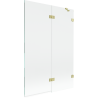 Mexen Lunar 2-panel shower screen right 120 x 150 cm, transparent, brushed gold - 897-120-100-55-00-P