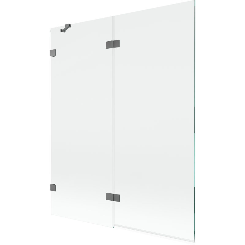 Mexen Lunar 2-panel Left Shower Screen 140 x 150 cm, Transparent, Gun Metal - 897-140-100-95-00-L