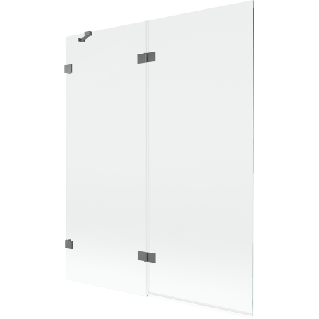 Mexen Lunar 2-panel Left Shower Screen 140 x 150 cm, Transparent, Gun Metal - 897-140-100-95-00-L