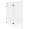 Mexen Lunar two-panel left shower screen 140 x 150 cm, transparent, gun metal - 897-140-100-95-00-L