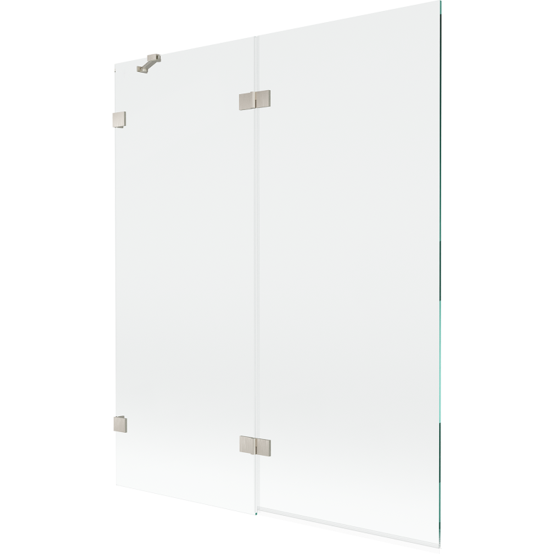 Mexen Lunar 2-wing Left Bath Screen 140 x 150 cm, Transparent, Brushed Nickel - 897-140-100-97-00-L