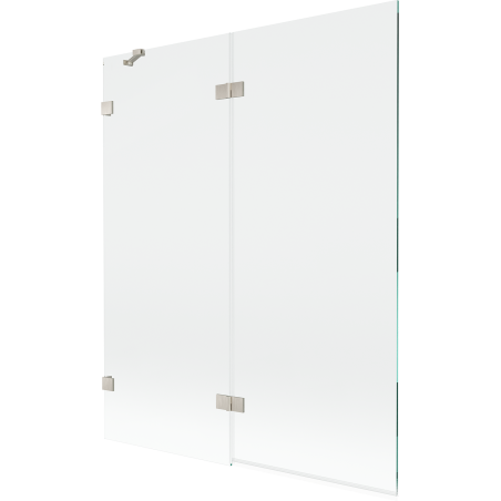 Mexen Lunar 2-wing Left Bath Screen 140 x 150 cm, Transparent, Brushed Nickel - 897-140-100-97-00-L