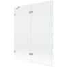 Mexen Lunar 2-wing Left Bath Screen 140 x 150 cm, Transparent, Brushed Nickel - 897-140-100-97-00-L