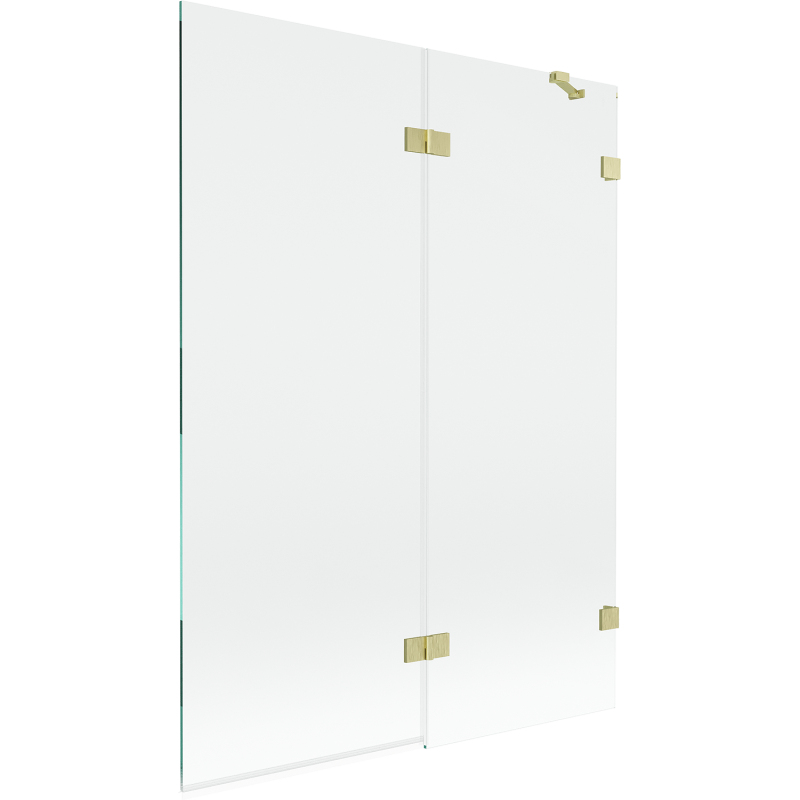 Mexen Lunar 2-wing shower screen right 130 x 150 cm, transparent, brushed gold - 897-130-100-55-00-P