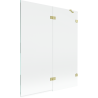 Mexen Lunar 2-Panel Right-Hand Shower Screen 140 x 150 cm, Transparent, Brushed Gold - 897-140-100-55-00-P