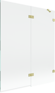 Mexen Lunar 2-Panel Right-Hand Shower Screen 140 x 150 cm, Transparent, Brushed Gold - 897-140-100-55-00-P