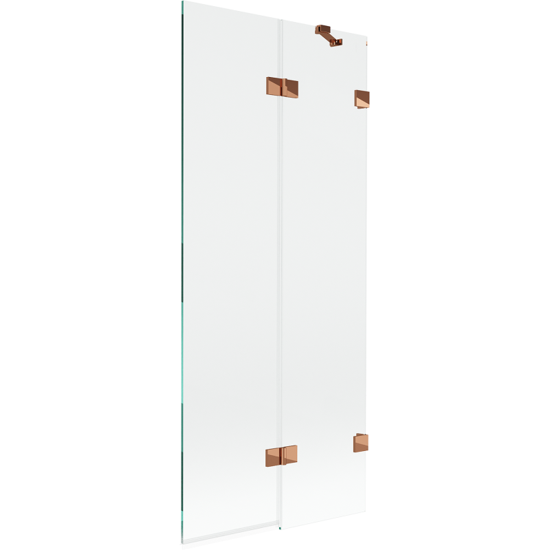 Mexen Lunar 2-wing right shower screen 80 x 150 cm, transparent, rose gold - 897-080-100-60-00-P