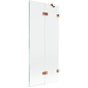 Mexen Lunar 2-wing right shower screen 80 x 150 cm, transparent, rose gold - 897-080-100-60-00-P