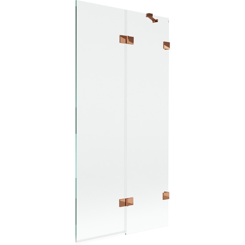 Mexen Lunar 2-panel Bathtub Screen Right 90 x 150 cm, Transparent, Rose Gold - 897-090-100-60-00-P