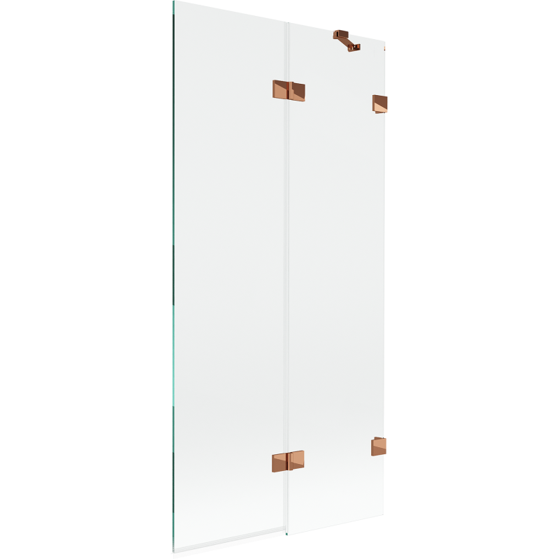 Mexen Lunar 2-panel shower screen right 90 x 150 cm, transparent, rose gold - 897-090-100-60-00-P